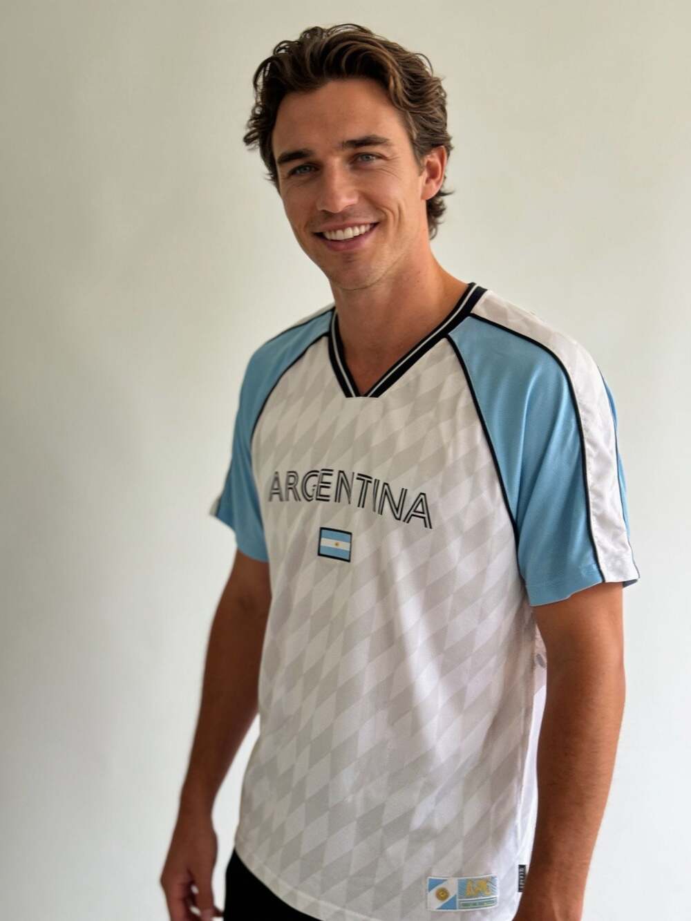 Brooklyn Cloth Argentina Soccer Jersey White Light Blue XL BTML767S